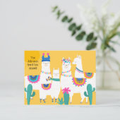 Lieve Lama Familie Adres Gewijzigd Aankondigingskaart (Staand voorkant)