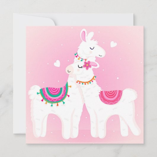 Lieve Lama Feestdagenkaart (Voorkant)