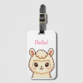 Lieve lama illustratie ontwerp bagagelabel (Voorkant (verticaal))