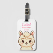 Lieve lama illustratie ontwerp bagagelabel (Voorkant (verticaal))