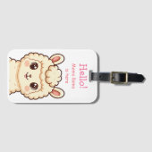 Lieve lama illustratie ontwerp bagagelabel (Voorkant (horizontaal))