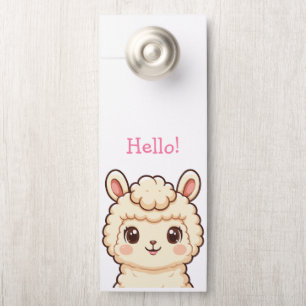 Lieve lama illustratie ontwerp deurhanger