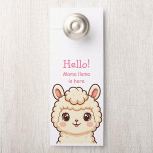 Lieve lama illustratie ontwerp deurhanger