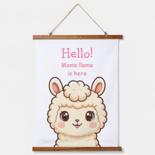 Lieve lama illustratie ontwerp hangend wandkleed