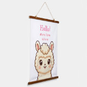 Lieve lama illustratie ontwerp hangend wandkleed (Gebogen)