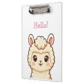Lieve lama illustratie ontwerp klembord (Links)