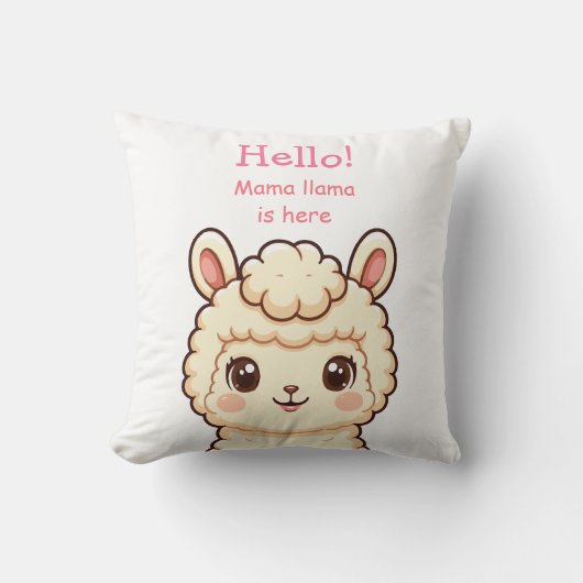 Lieve lama illustratie ontwerp kussen (Voorkant)