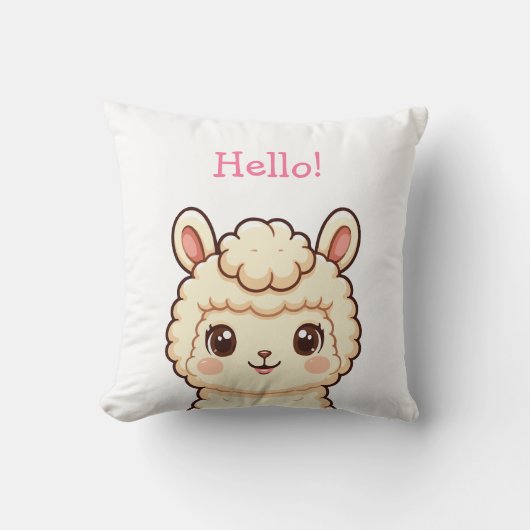 Lieve lama illustratie ontwerp kussen (Voorkant)