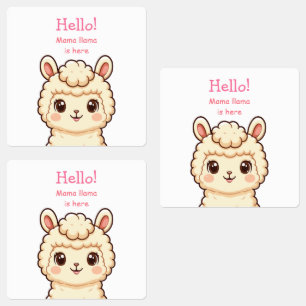 Lieve lama illustratie ontwerp labels