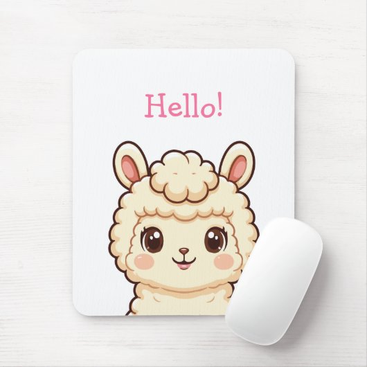 Lieve lama illustratie ontwerp muismat (Met muis)