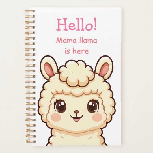 Lieve lama illustratie ontwerp planner (Voorkant)