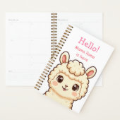Lieve lama illustratie ontwerp planner (Display)