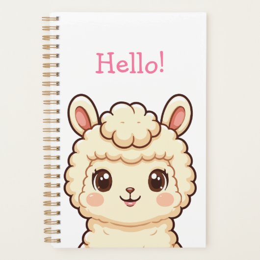 Lieve lama illustratie ontwerp planner (Voorkant)