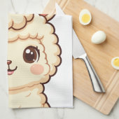 Lieve lama illustratie ontwerp theedoek (Quarter Fold)