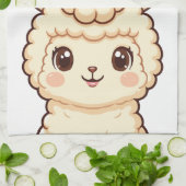 Lieve lama illustratie ontwerp theedoek (Gevouwen)
