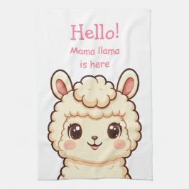 Lieve lama illustratie ontwerp theedoek