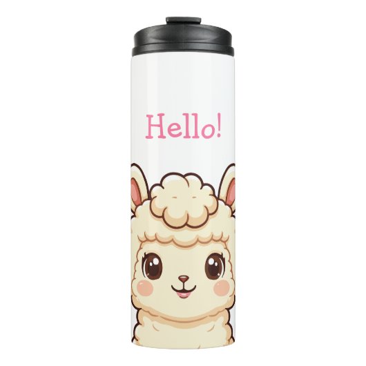 Lieve lama illustratie ontwerp thermosbeker (Voorkant)