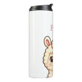 Lieve lama illustratie ontwerp thermosbeker (Gedraaid links)