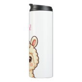 Lieve lama illustratie ontwerp thermosbeker (Geroteerd rechts)