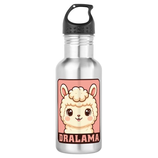Lieve lama illustratie ontwerp waterfles (Voorkant)