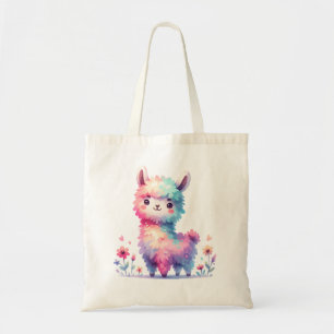 Lieve Lama Illustratie Schattige Pastel Dieren Kun Tote Bag