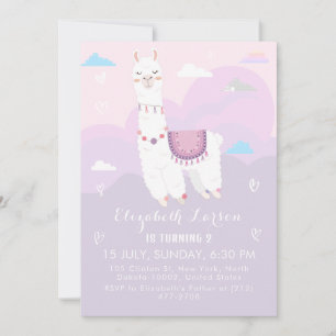 Lieve Lama Kleur Pastel Thema Kinderverjaardagsfee Kaart