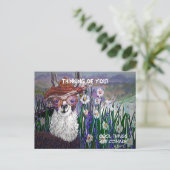 .Lieve Lama Kunst Met Bril. En Kunst Briefkaart (Staand voorkant)