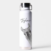 Lieve Lama Liefhebber Gepersonaliseerde naam Waterfles (Achterkant)