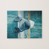 Lieve Lamantijn in bubbelbad legpuzzel (Horizontaal)