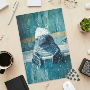 Lieve Lamantijn in bubbelbad legpuzzel