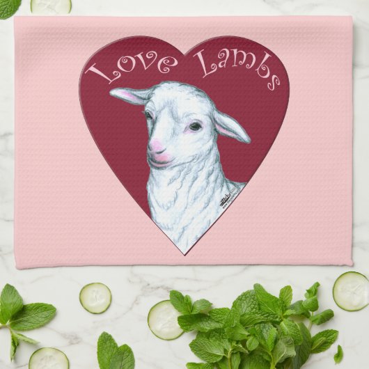 Lieve Lammetjes Theedoek (Gevouwen)