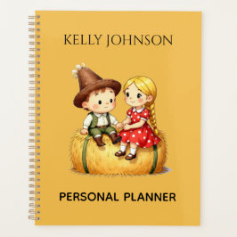 Lieve Landelijke Kinderen op Hooibaal – Rustieke C Planner