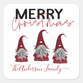 Lieve Landelijke Prettig Kerstmis Familie Naam Kab Vierkante Sticker