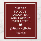 Lieve lasterling Elegant Burgundy Wedding Wijn Etiket (Enkel label)