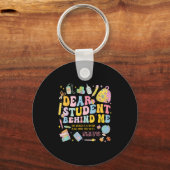 Lieve leerling achter mij Terug naar school Leraar Sleutelhanger (Voorkant)