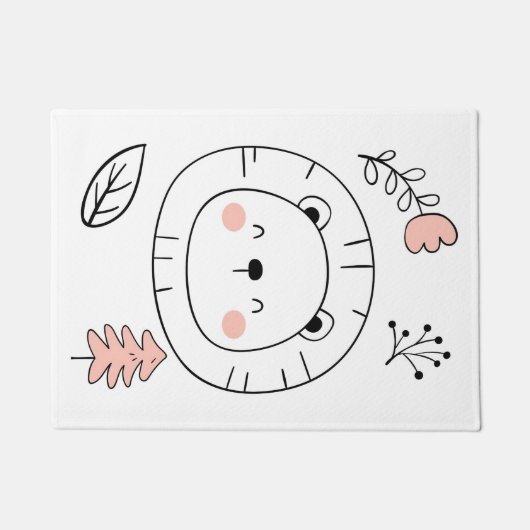 Lieve Leeuw Handgetekend Deurmat (Voorkant)
