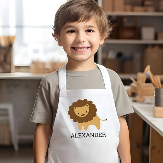 Lieve Leeuw Persoonlijk Kinder Schort