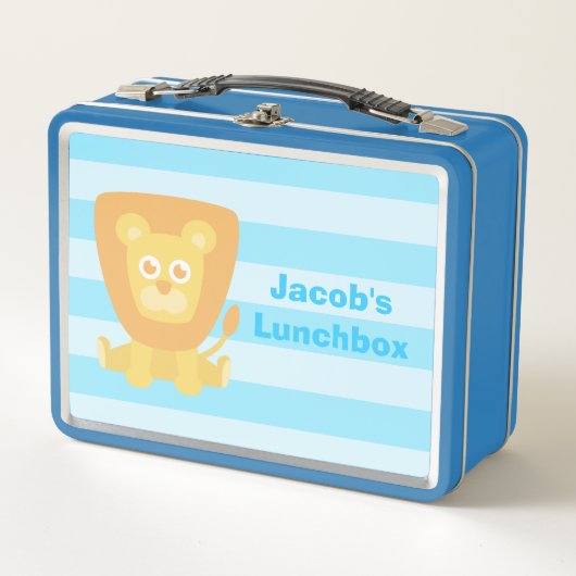 Lieve Leeuwenjongen Gepersonaliseerde Lunchbox (Voorkant)