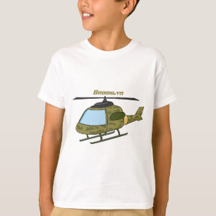 Lieve leger camouflage helikopter cartoon t-shirt