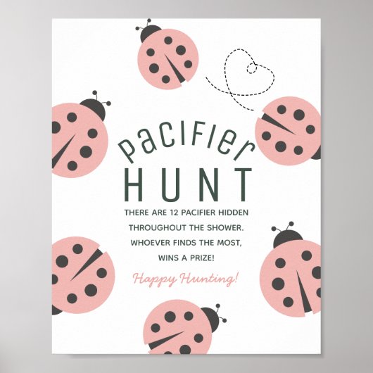 Lieve Lieve Kever Lievebug Roze Baby Fopspeen Jach Poster (Voorkant)