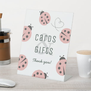 Lieve Lieve Kever Lievebug Roze Kaarten & Cadeaus Reclamebord Met Voetstuk