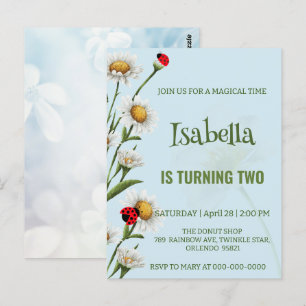 Lieve Lieveboorder met Stippen Blauwe Daisy Kinder Briefkaart