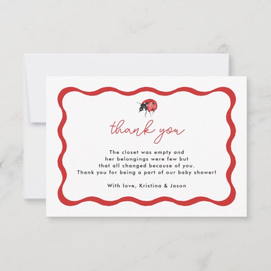 Lieve Lieveboordje Baby Shower Dank Je Bedankkaart (Voorkant)