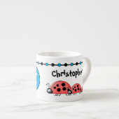 Lieve lievebuggen naam initiaal blauw espresso kop (Voorkant rechts)