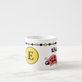 Lieve lievebuggen naam initiaal geel espresso kop (Voorkant)