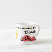 Lieve lievebuggen naam initiaal geel espresso kop (Voorkant rechts)