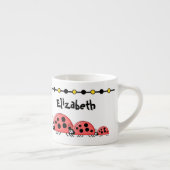 Lieve lievebuggen naam initiaal geel espresso kop (Rechts)