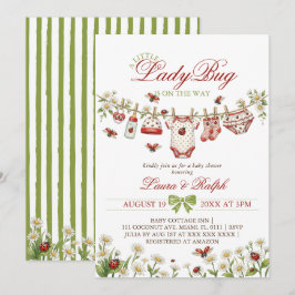 Lieve Lieveheersbeestje Bloemenmeisje Baby Shower Kaart