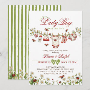 Lieve Lieveheersbeestje Bloemenmeisje Baby Shower Kaart
