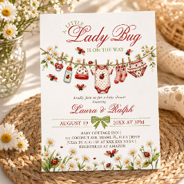 Lieve Lieveheersbeestje Bloemenmeisje Baby Shower Kaart